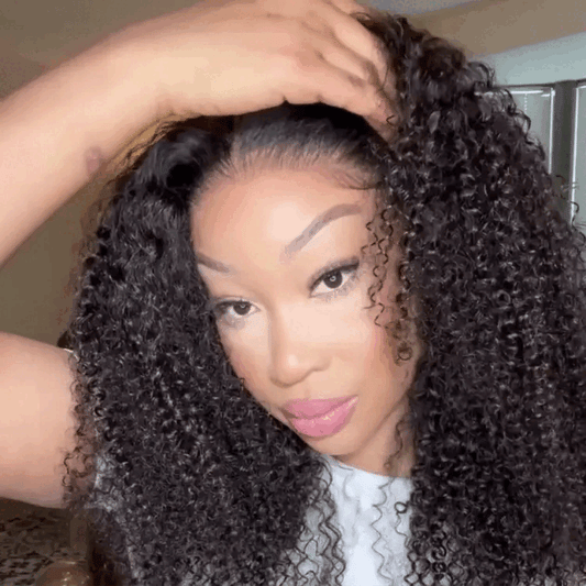 Queen Series 6x4 Glueless Pre-Plucked Pre-Bleached Wear and Go Kinky Curly Wig