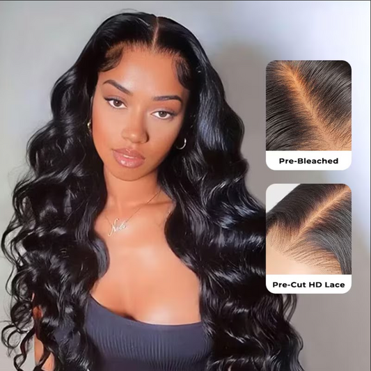Queen Series 9x6 Glueless Pre-Plucked Pre Bleached Wear and Go Body Wave